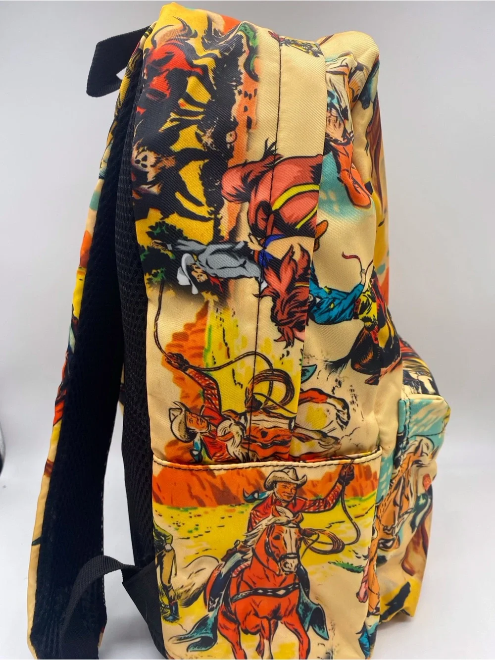 Excellent condition super cute Western Print Yellow  Backpack - Unbranded